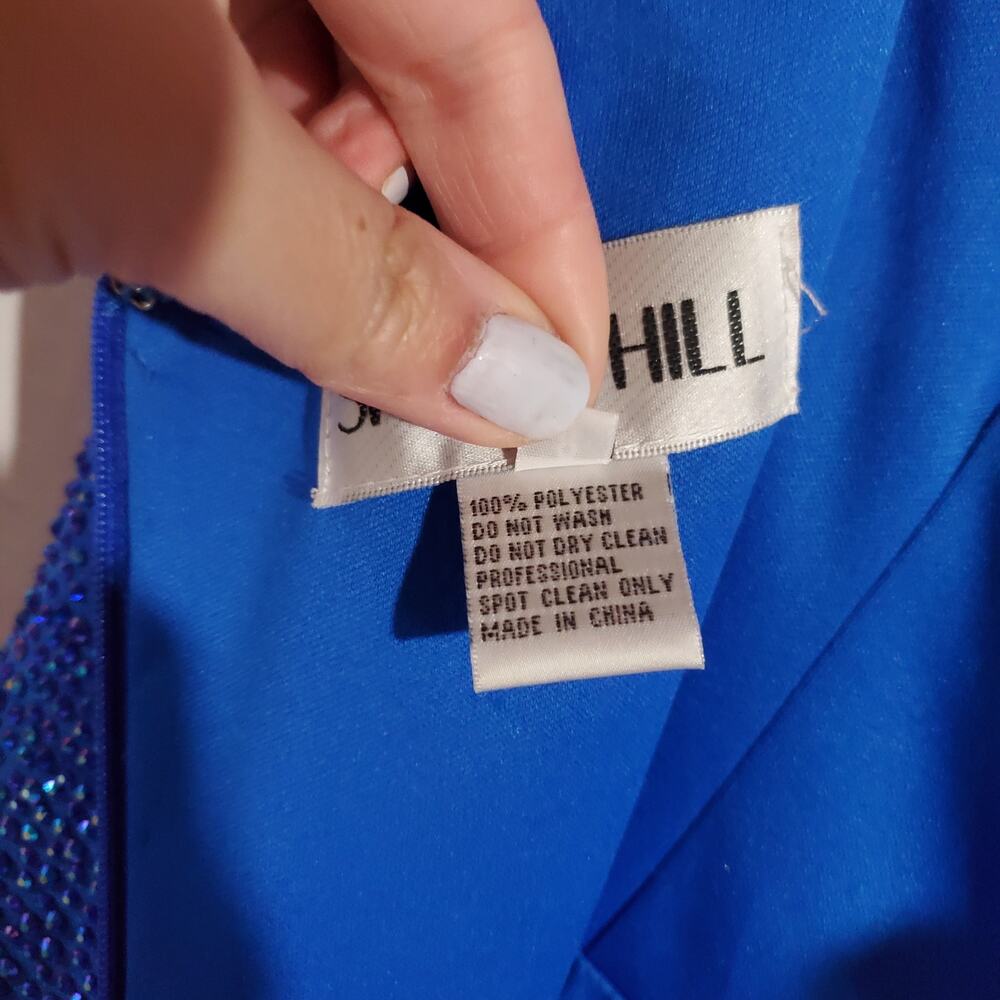Sherri Hill Corset Rhinestone Maxi Gown Womens Size 8 Prom Homecoming Dress Blue - Picture 13 of 15